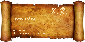 Khon Róza névjegykártya
