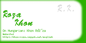 roza khon business card
